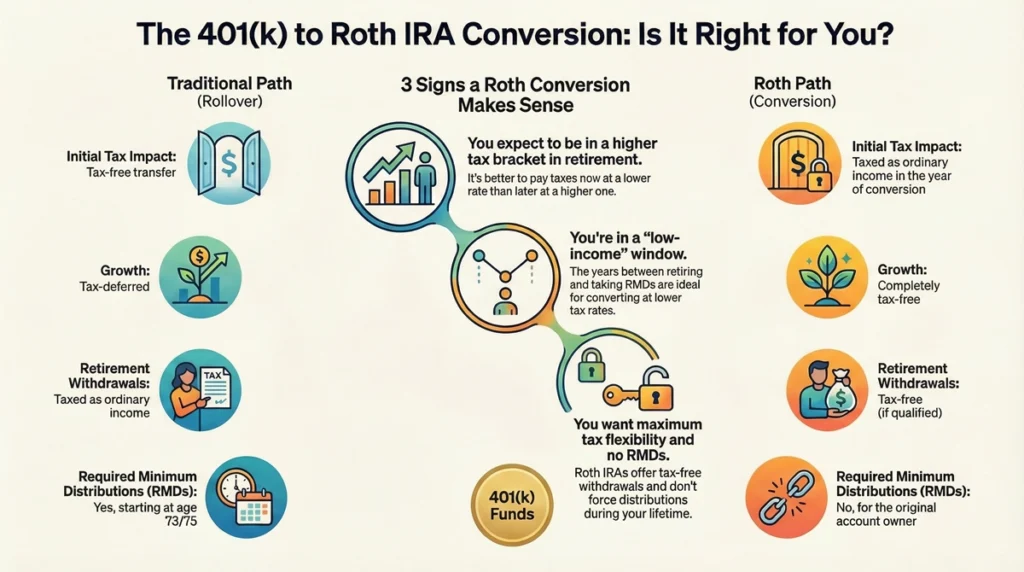 Can You Roll a 401(k) Into a Roth IRA The Complete Guide to This Powerful Retirement Move  - infographic