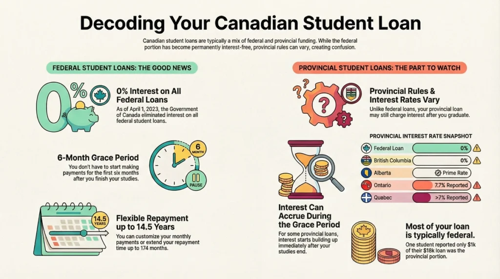 Canadian Student Loan Calculator Your Guide to Making Sense of Education Debt - Infographic