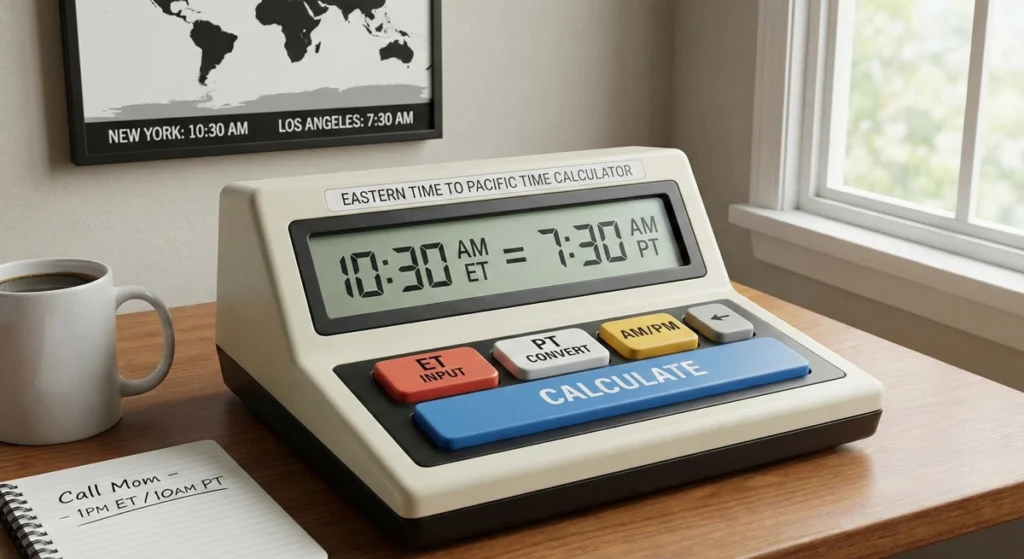 Eastern Time to Pacific Time Calculator