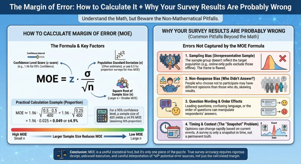 How to Calculate Margin of Error + Why Your Survey Results Are Probably Wrong-infographic