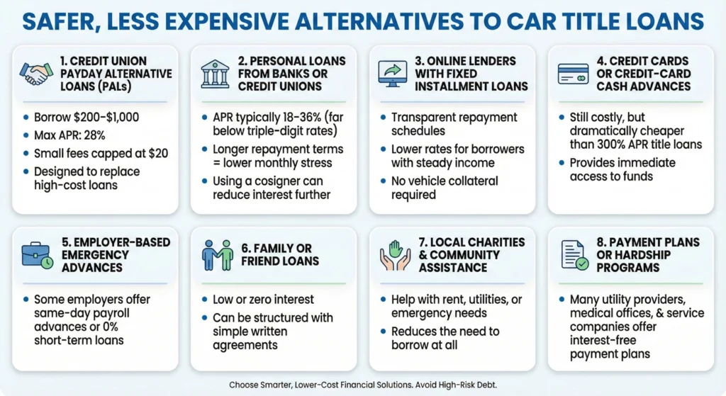 Safer, Less Expensive Alternatives to Car Title Loans - infographic