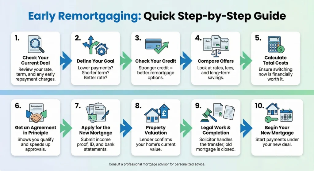 The-Early-Remortgaging-Process-A-Step-by-Step-Guide---Infographic The Early Remortgaging Process A Step-by-Step Guide - Infographic