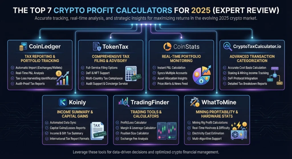 The Top 7 Crypto Profit Calculators for 2025 (Expert Review) - infographic